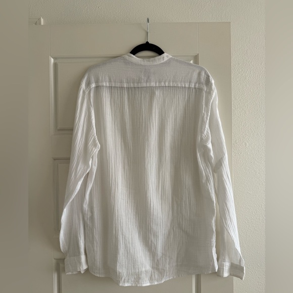 Zara White Button-Up Shirt Long Sleeve Size Small - Picture 3 of 4